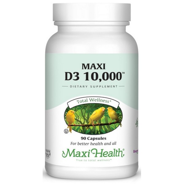 Maxi Health Maxi D3 10,000 90 Capsules Kosher Vitamin D3 Supplement